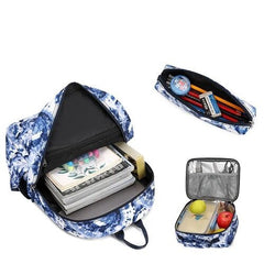 Tie Dye Kids Backpack School Lunch Bag with Pencil Case Set - Sensory Zone