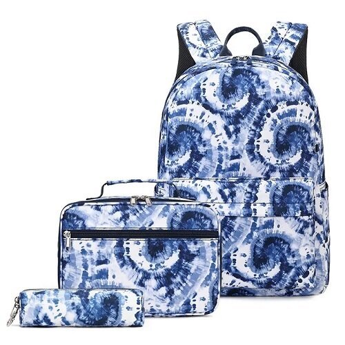 Tie Dye Kids Backpack School Lunch Bag with Pencil Case Set - Sensory Zone