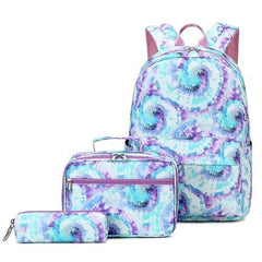 Tie Dye Kids Backpack School Lunch Bag with Pencil Case Set - Sensory Zone