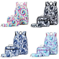 Tie Dye Kids Backpack School Lunch Bag with Pencil Case Set - Sensory Zone