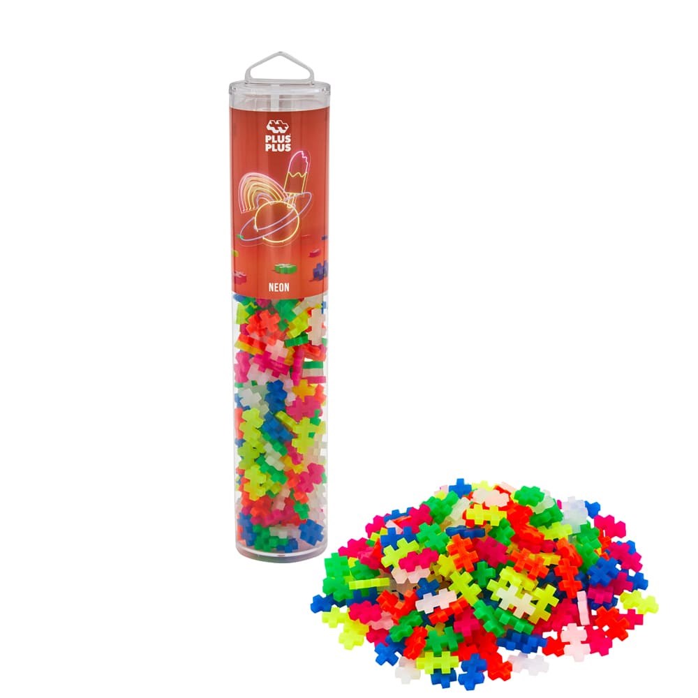 Plus Plus Neon Mix - 240pc Tube - Sensory Zone