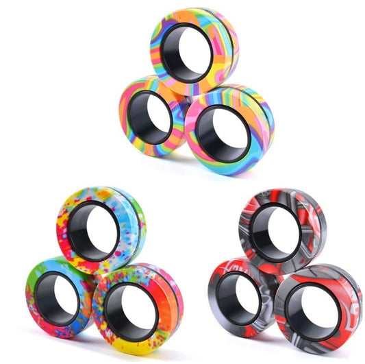 Magnetic Finger Rings Various Designs 3Pce