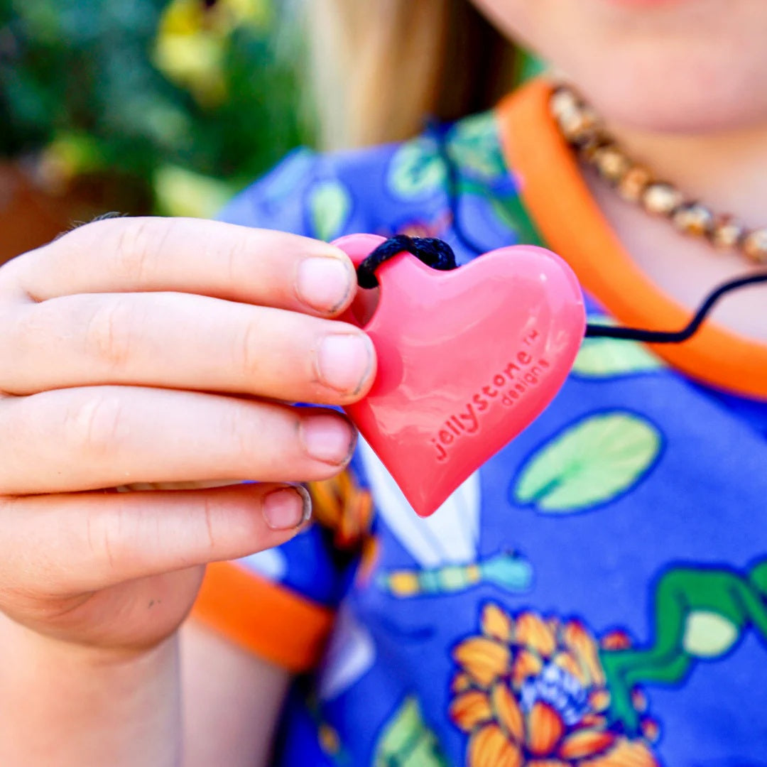 Chew Necklace Heart Pendant - Scarlet Red