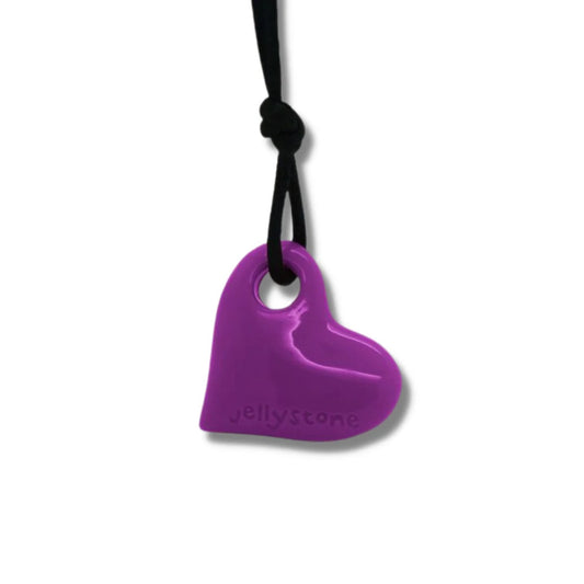 Chew Necklace Heart Pendant - Purple Grape