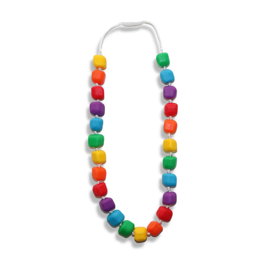Princess & The Pea Chew Necklace - Rainbow Bright