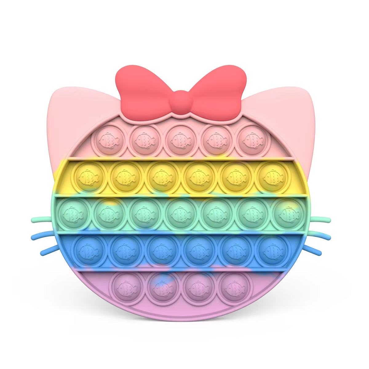 Pastel Rainbow Kitty Popit Fidget Toy
