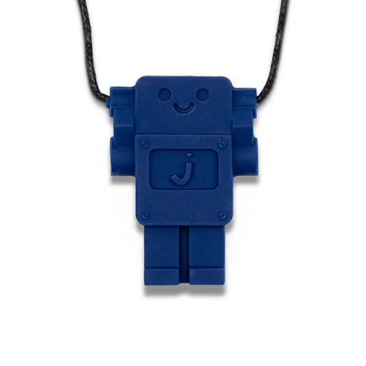 Chew Necklace Robot Pendant - School Blue