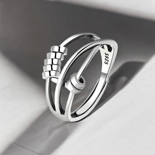 Beaded Sensory Fidget Anxiety Ring S925 - Sensory Zone