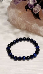 Blue Tigers Eye Crystal Bracelet 8mm Beads - Sensory Zone