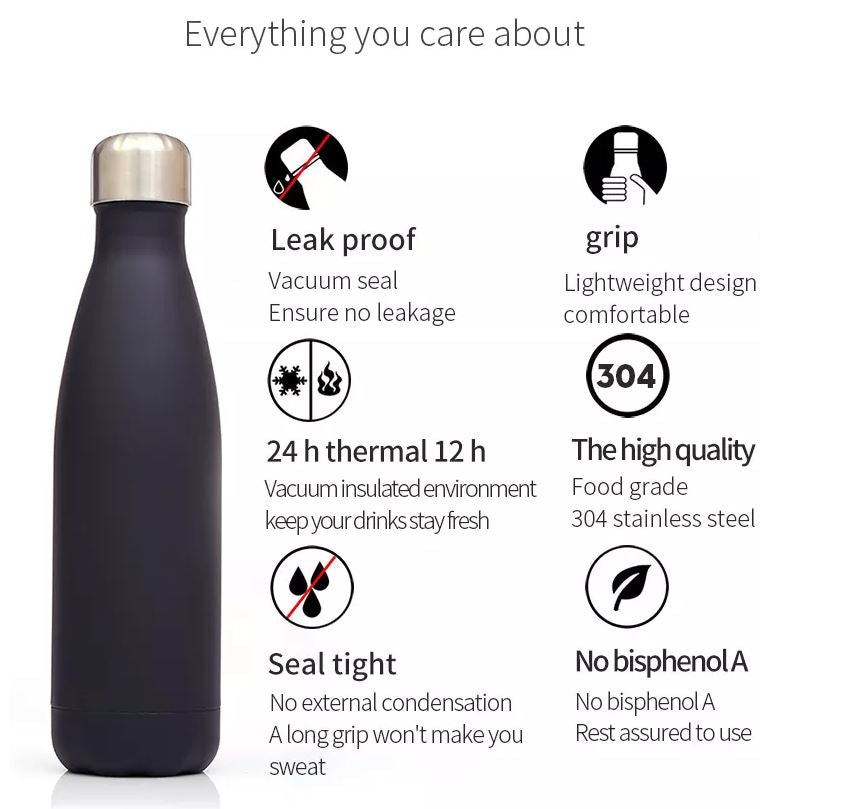 Insulated Stainless Steel Drink Bottle 500ml Marble - Sensory Zone