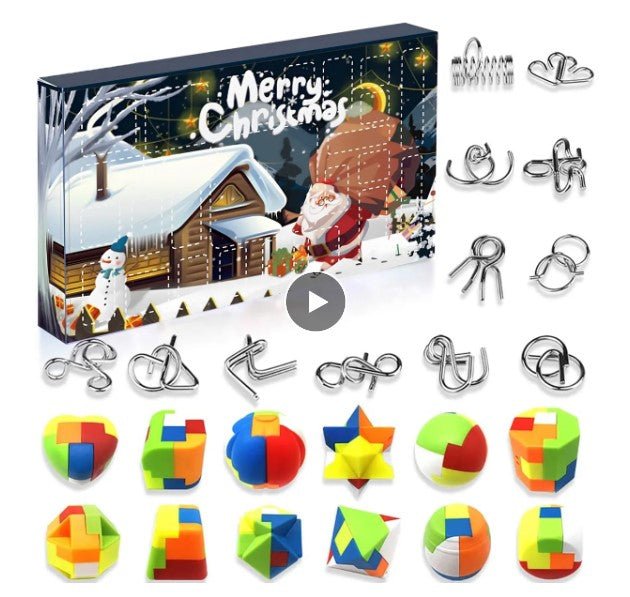 Metal Wire and Plastic Puzzles Christmas Advent Calendar - Sensory Zone