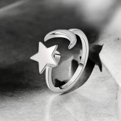 Moon and Star Fidget Anxiety Ring S925 - Sensory Zone