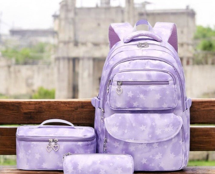 Star Print School Bag Backpack, Lunch Bag and Pencil Case Set - Sensory Zone