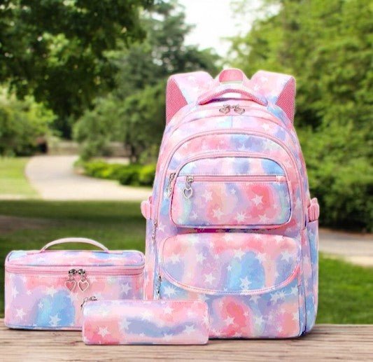 Star Print School Bag Backpack, Lunch Bag and Pencil Case Set - Sensory Zone