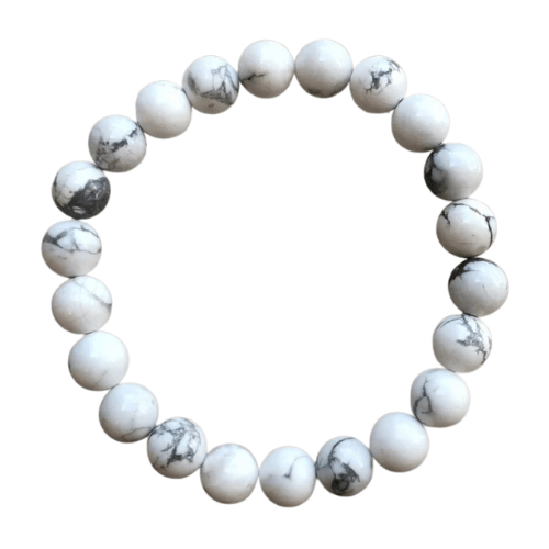 White Howlite Crystal Bracelet 8mm Beads - Sensory Zone