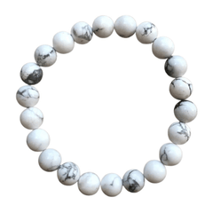 White Howlite Crystal Bracelet 8mm Beads - Sensory Zone